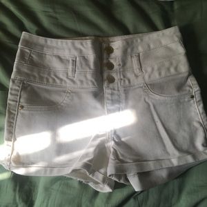 white refuge high waisted shorts